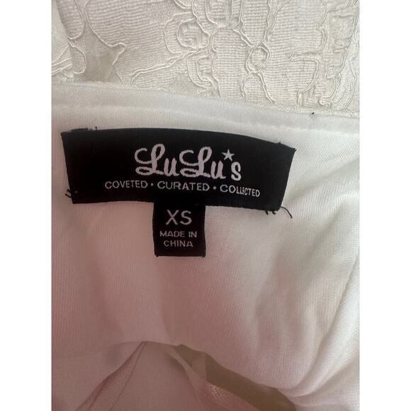 Lulu's Sweet Queen Ivory Lace Skater Dress EUC Sz XS - Picture 4 of 10